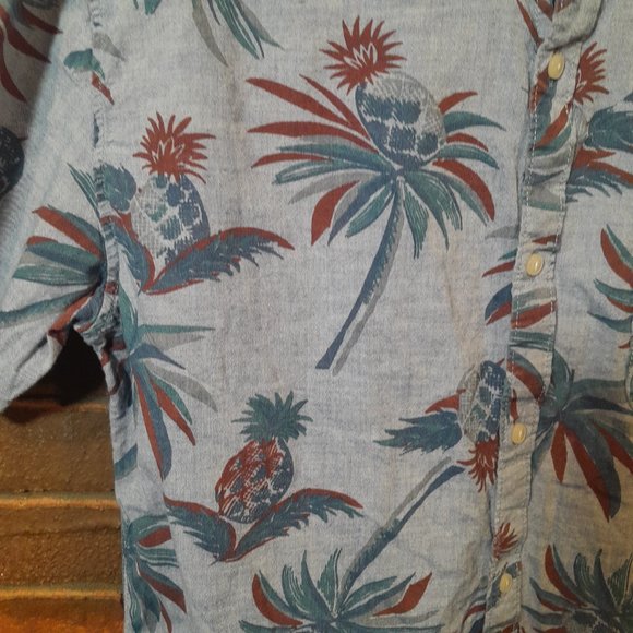 Vans Casual Tropical Pineapple Button Down Junior Shirt XL - Picture 2 of 5